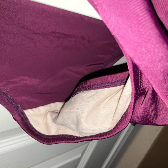 Kona Sol Macrame Straps High Coverage One Piece Swimsuit Burgundy Purple - Picture 4 of 7